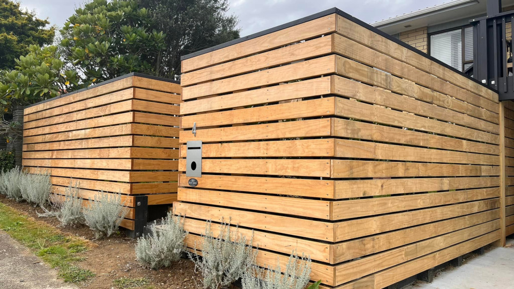 Horizontal Timber Slat Fence