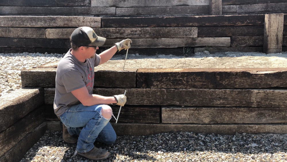 Timber Sleeper Retaining Wall Installation