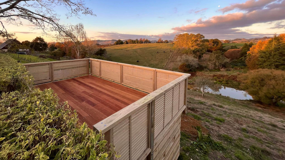 Retaining Wall with Timber Deck