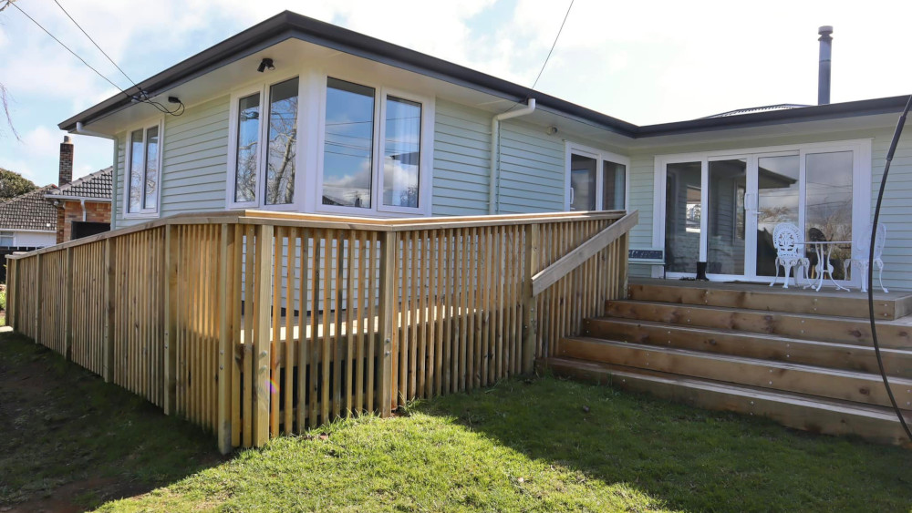 Timber Fence with Entry Steps