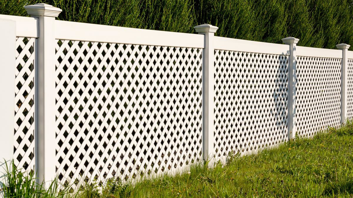 White Decorative Lattice Fence